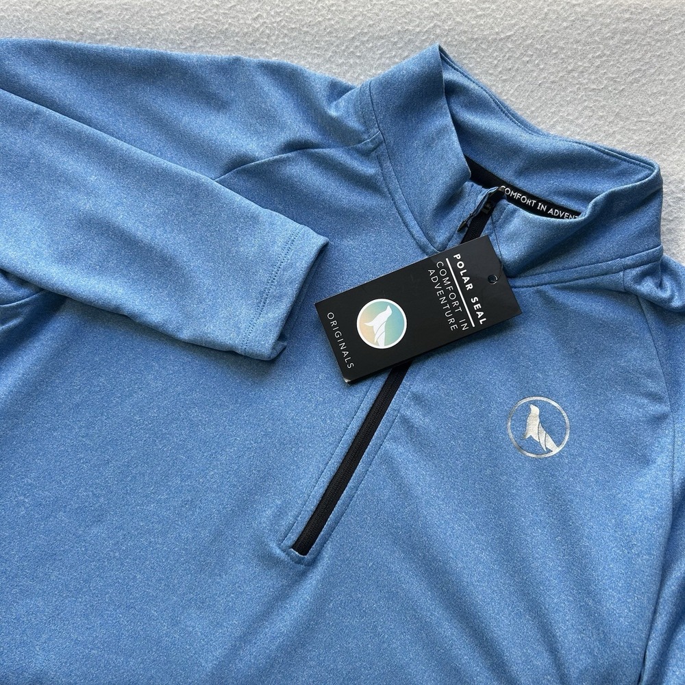 NWT Polar Seal Women's Alpine Blue Heated 1/4 Zip Top, size Medium